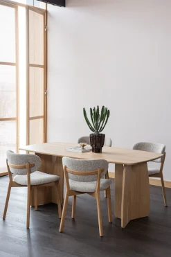 WOOOD Loungesessel »Udar mit Eichenholzgestell und More-Melange-Bezug, B68 x T75 x H76 cm« Sehr hohe Verschleißfestigkeit, Armlehnen integriert, Tragkraft 120 kg