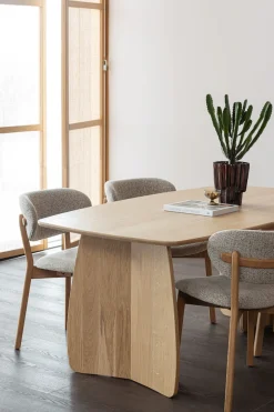 WOOOD Loungesessel »Udar mit Eichenholzgestell und More-Melange-Bezug, B68 x T75 x H76 cm« Sehr hohe Verschleißfestigkeit, Armlehnen integriert, Tragkraft 120 kg
