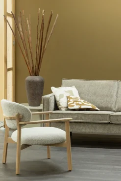 WOOOD Loungesessel »Udar mit Eichenholzgestell und More-Melange-Bezug, B68 x T75 x H76 cm« Sehr hohe Verschleißfestigkeit, Armlehnen integriert, Tragkraft 120 kg