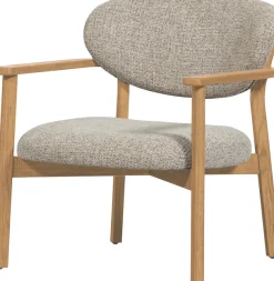 WOOOD Loungesessel »Udar mit Eichenholzgestell und More-Melange-Bezug, B68 x T75 x H76 cm« Sehr hohe Verschleißfestigkeit, Armlehnen integriert, Tragkraft 120 kg