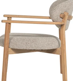 WOOOD Loungesessel »Udar mit Eichenholzgestell und More-Melange-Bezug, B68 x T75 x H76 cm« Sehr hohe Verschleißfestigkeit, Armlehnen integriert, Tragkraft 120 kg
