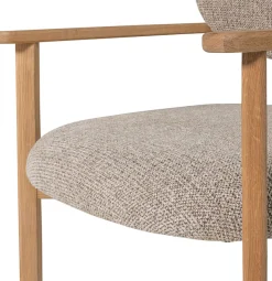 WOOOD Loungesessel »Udar mit Eichenholzgestell und More-Melange-Bezug, B68 x T75 x H76 cm« Sehr hohe Verschleißfestigkeit, Armlehnen integriert, Tragkraft 120 kg