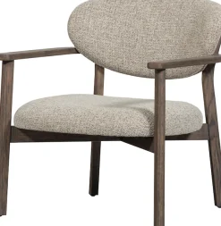 WOOOD Loungesessel »Udar mit More-Melange-Bezug und Eichenholzgestell, B68 x T75 x H76 cm« Sehr hohe Verschleißfestigkeit, Tragkraft 120 kg, mittlere Sitzhöhe