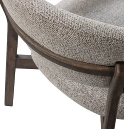 WOOOD Loungesessel »Udar mit More-Melange-Bezug und Eichenholzgestell, B68 x T75 x H76 cm« Sehr hohe Verschleißfestigkeit, Tragkraft 120 kg, mittlere Sitzhöhe
