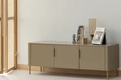 WOOOD Lowboard »Gunnar mit geschliffener Oberfläche und 4 Türen« FSC®-Mix Massivkiefer, wand- oder bodenmontierbar