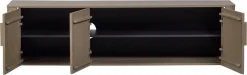 WOOOD Lowboard »Gunnar mit geschliffener Oberfläche und 4 Türen« FSC®-Mix Massivkiefer, wand- oder bodenmontierbar