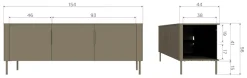 WOOOD Lowboard »Gunnar mit geschliffener Oberfläche und 4 Türen« FSC®-Mix Massivkiefer, wand- oder bodenmontierbar