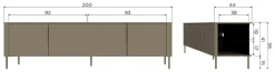 WOOOD Lowboard »Gunnar mit geschliffener Oberfläche und 4 Türen« FSC®-Mix Massivkiefer, wand- oder bodenmontierbar