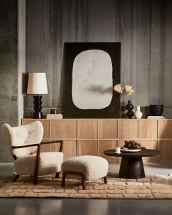 WOOOD Lowboard »Modulair mit Eichenfurnier und Druckmechanismus B 110 x T 40 x H 44 cm« Tragkraft 15 kg pro Einlegeboden, sichtbare Maserung