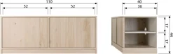 WOOOD Lowboard »Modulair mit Eichenfurnier und Druckmechanismus B 110 x T 40 x H 44 cm« Tragkraft 15 kg pro Einlegeboden, sichtbare Maserung