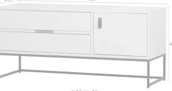 WOOOD Lowboard »Silas FSC®-holz gebürstet mit Ledergriffen, H 61 x B 180 x T 44 cm« Kommode, 2 Schubladen und 1 Tür, viel Stauraum, Breite 120 oder 180 cm
