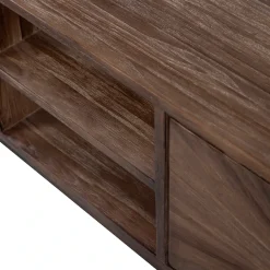 WOOOD Lowboard »Sun mit recyceltem Teakholz und 4 Türen« Recyceltes Teakholz, offenes Fach und 4 Türen kombiniert
