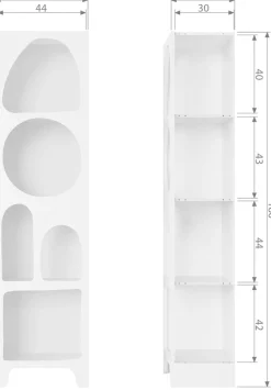 WOOOD Regal »Caz« mit modernen Fächern, H 180 cm x B 48 cm