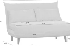 WOOOD Schlafsofa »Xem Chenille-Bezug gewebt mit Schlaffunktion, H 80 x B 122 x D 92 cm« Liegefläche 188 cm, Tragkraft 140 kg, Maximale Verschleißfestigkeit