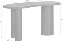 WOOOD Schreibtisch »Maan aus MDF mit 3D-Papierbelag, organische Form 150x70x75 cm« Tragkraft 100 kg, einfach zu montieren, sichtbare Maserung