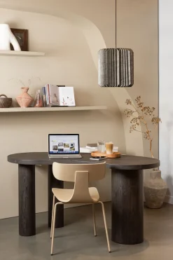WOOOD Schreibtisch »Maan aus MDF mit 3D-Papierbelag, organische Form 150x70x75 cm« Tragkraft 100 kg, einfach zu montieren, sichtbare Maserung