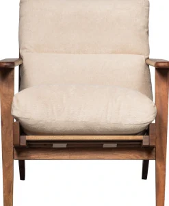 WOOOD Sessel »Houston Akazienholz-Rahmen mit Bezug, H 86 x B 71 x T 71 cm« Bouclé-Bezug, Tragkraft 150 kg, einfach zu montierbar