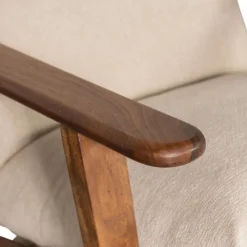 WOOOD Sessel »Houston Akazienholz-Rahmen mit Bezug, H 86 x B 71 x T 71 cm« Bouclé-Bezug, Tragkraft 150 kg, einfach zu montierbar