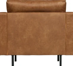 WOOOD Sessel »Rodeo Classic Recycling-Lederfaser Metallgestell H 83 x B 98 x T 88 cm« Tragkraft 120 kg, Metallbeine 16 cm hoch, außen gesteppte Nähte