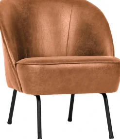 WOOOD Sessel »Vogue mit recyceltem Leder und Metallgestell B 57 x T 70 x H 69 cm« Tragkraft 90 kg, Gute Verschleißfestigkeit, pulverbeschichtetem