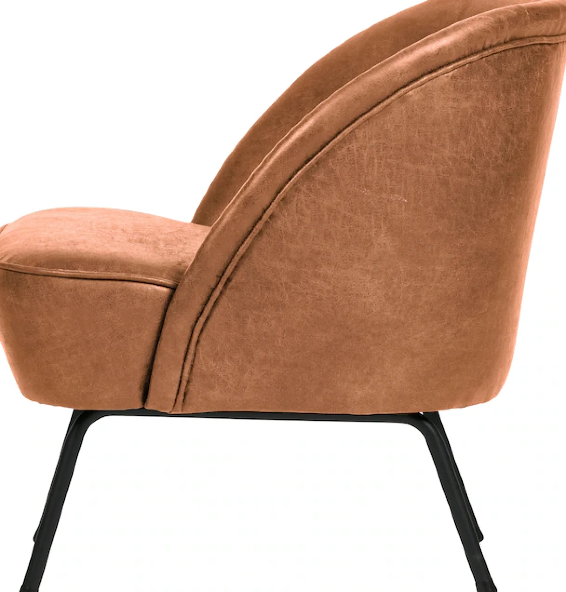 WOOOD Sessel »Vogue mit recyceltem Leder und Metallgestell B 57 x T 70 x H 69 cm« Tragkraft 90 kg, Gute Verschleißfestigkeit, pulverbeschichtetem