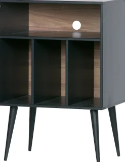 WOOOD Sideboard »James mit Massivkiefer und sichtbare Maserung B 60 x T 44 x H 83 cm« Mit Kabelöffnung, MDF mit Nussbaumoptik, einfach zu montieren