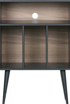 WOOOD Sideboard »James mit Massivkiefer und sichtbare Maserung B 60 x T 44 x H 83 cm« Mit Kabelöffnung, MDF mit Nussbaumoptik, einfach zu montieren