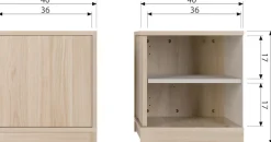 WOOOD Sideboard »Modulair mit Eichenfurnier und Druckmechanismus B 40 x T 40 x H 44 cm« Tragkraft 15 kg pro Einlegeboden, kompakte Ausführung