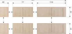 WOOOD Sideboard »Modulair mit Eichenfurnier und Druckmechanismus B 40 x T 40 x H 44 cm« Tragkraft 15 kg pro Einlegeboden, kompakte Ausführung