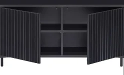 WOOOD Sideboard »New Gravure FSC® Mix holz mit Druckmechanismus H 56 x B 150 x T 44 cm« Kommode Höhe 56 cm, mit grafischen Relieftüren, viel Stauraum