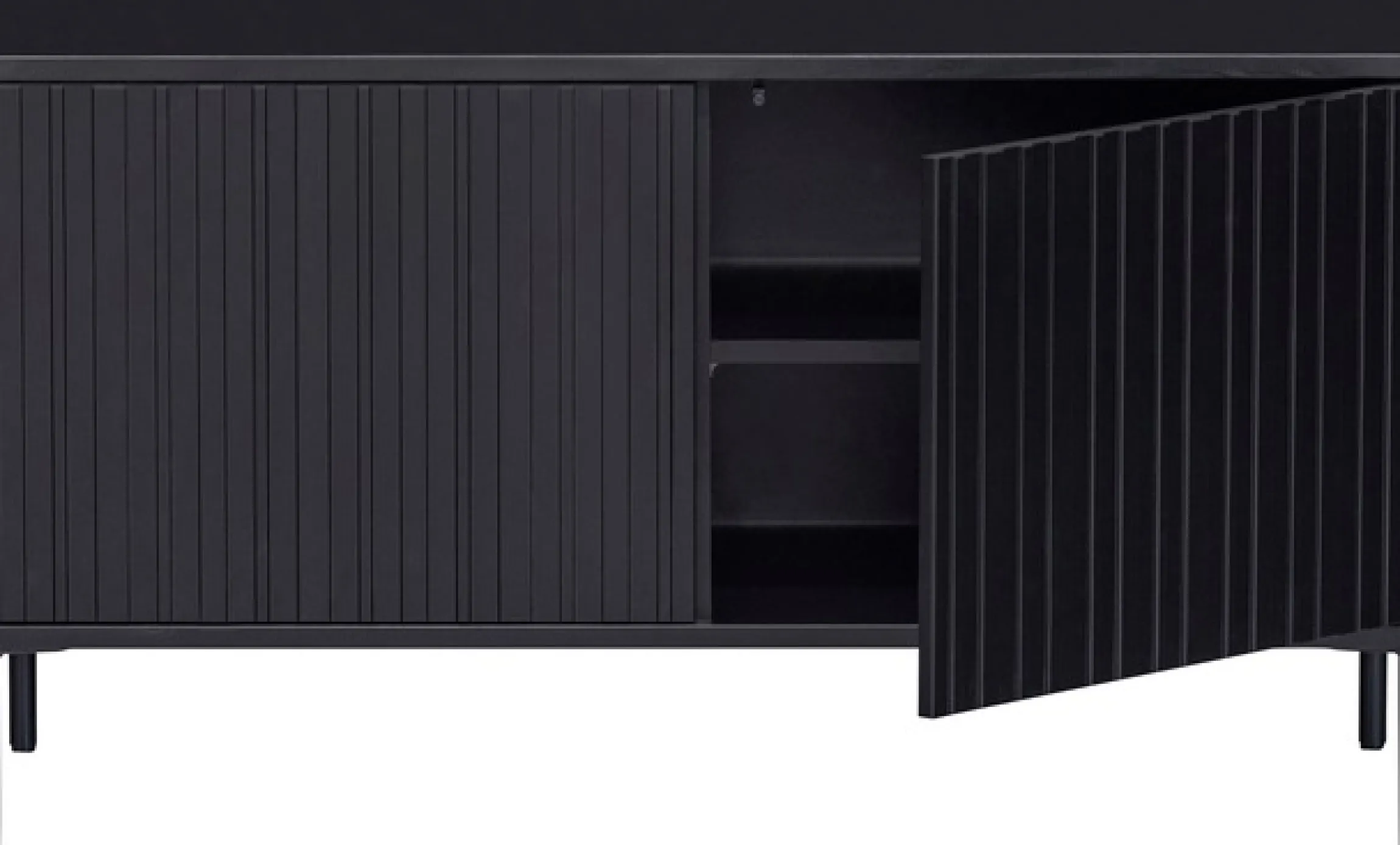 WOOOD Sideboard »New Gravure FSC® Mix holz mit Druckmechanismus H 56 x B 150 x T 44 cm« Kommode Höhe 56 cm, mit grafischen Relieftüren, viel Stauraum