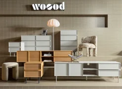 WOOOD Sideboard »Tours mit Melamin-MDF und sichtbare Maserung B 70 x T 42 x H 102 cm« Tragkraft Deckplatte 50 kg, kratz- und hitzebeständige Oberfläche
