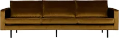WOOOD 3-Sitzer »Rodeo Bezug mit Zickzack-Federung, Metallbeine, H 85 x B 277 x T 86 cm« Velvet-Bezug, Tragkraft 250 kg, Maximale Verschleißfestigkeit