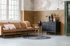 WOOOD 3-Sitzer »Rodeo Bezug mit Zickzack-Federung, Metallbeine, H 85 x B 277 x T 86 cm« Velvet-Bezug, Tragkraft 250 kg, Maximale Verschleißfestigkeit