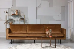WOOOD 3-Sitzer »Rodeo Bezug mit Zickzack-Federung, Metallbeine, H 85 x B 277 x T 86 cm« Velvet-Bezug, Tragkraft 250 kg, Maximale Verschleißfestigkeit