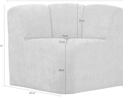 WOOOD Sofa-Eckelement »Mojo mit Rückenlehne und Jacquard-Rippenbezug B 83 x T 83 x H 83 cm« Ausgezeichnete Verschleißfestigkeit, Tragkraft 120 kg, kombinierbar