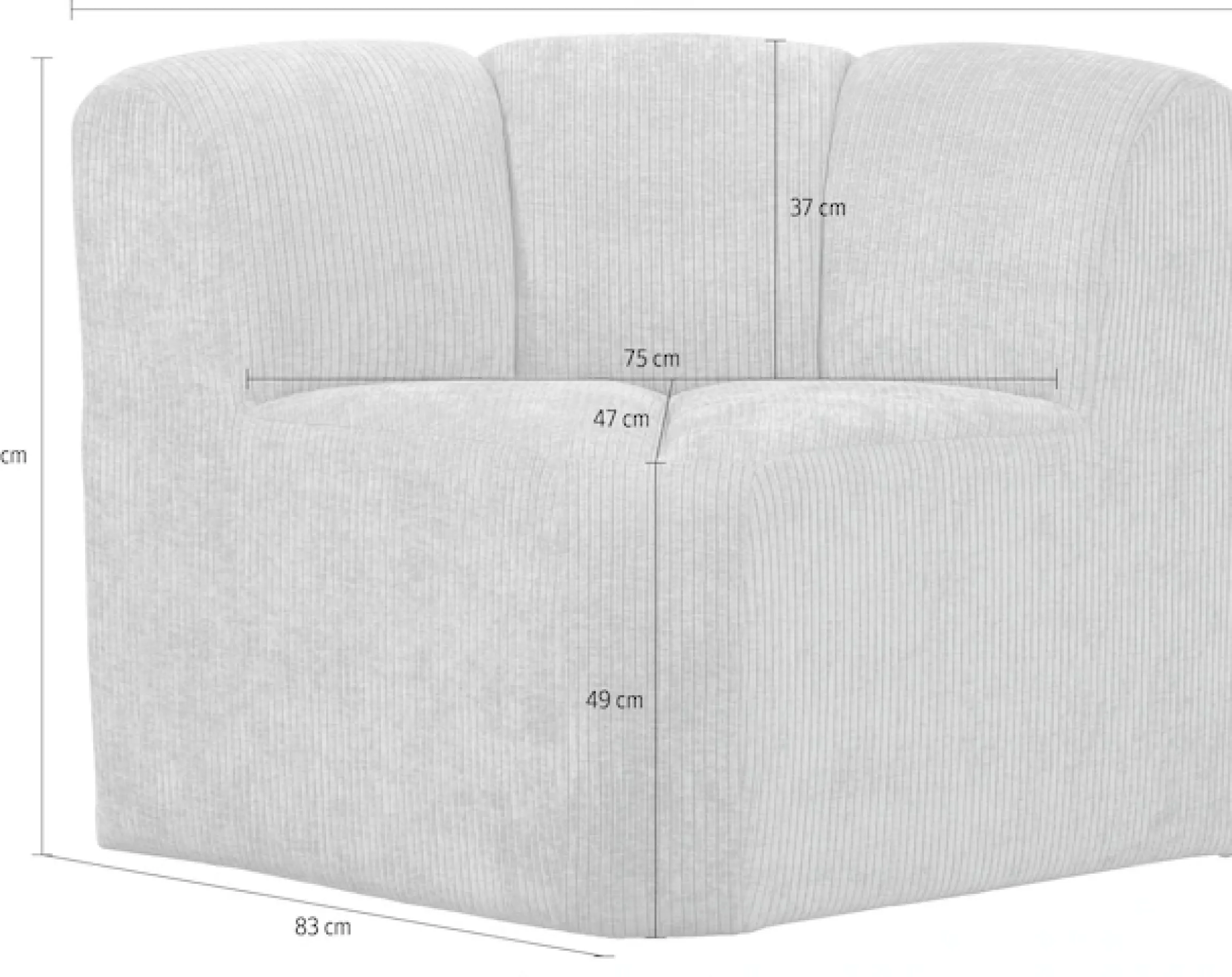 WOOOD Sofa-Eckelement »Mojo mit Rückenlehne und Jacquard-Rippenbezug B 83 x T 83 x H 83 cm« Ausgezeichnete Verschleißfestigkeit, Tragkraft 120 kg, kombinierbar