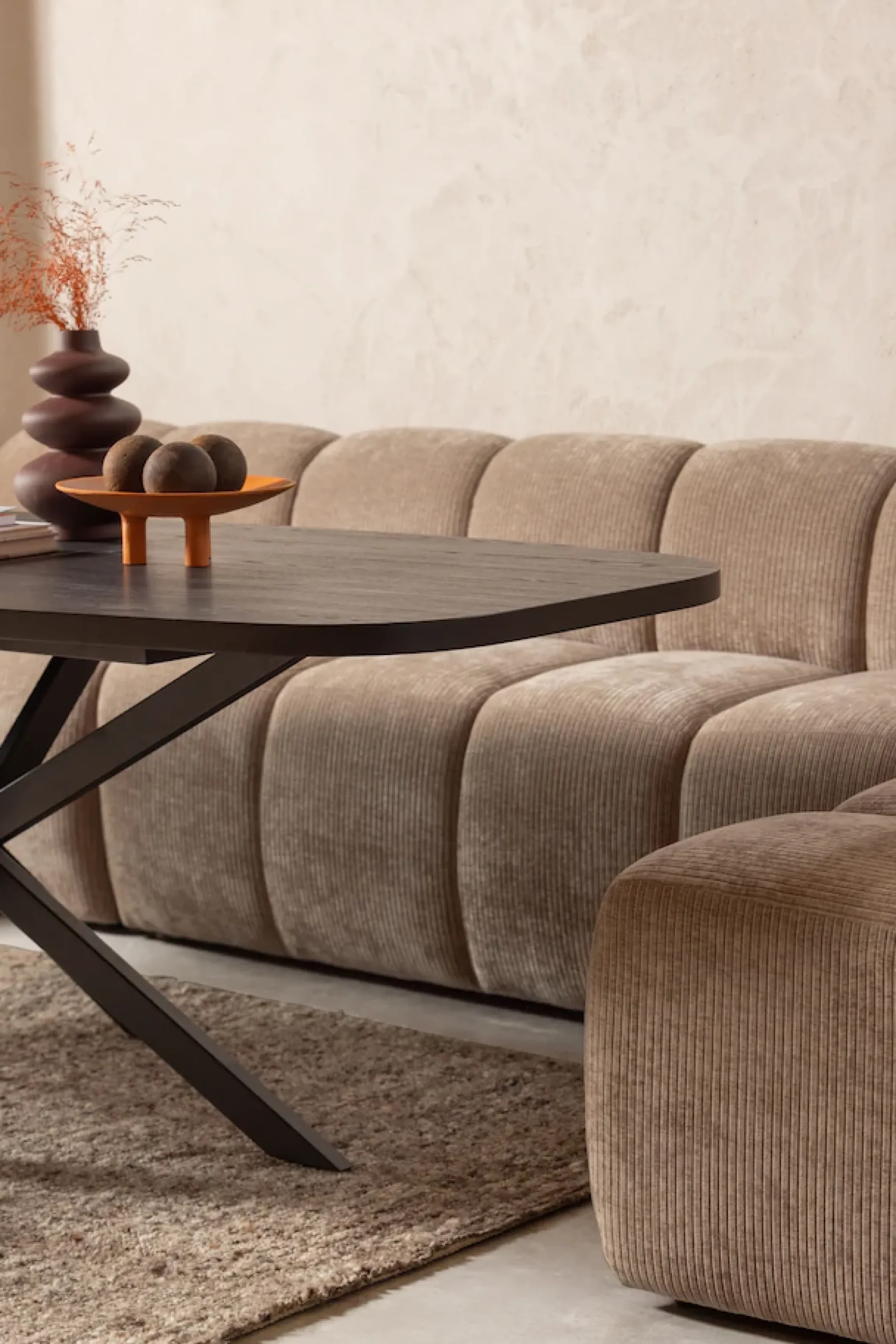 WOOOD Sofa-Eckelement »Mojo mit Rückenlehne und Jacquard-Rippenbezug B 83 x T 83 x H 83 cm« Ausgezeichnete Verschleißfestigkeit, Tragkraft 120 kg, kombinierbar