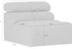 WOOOD Sofa-Mittelelement »Novi Bezug mit verstellbarer Nackenstütze B 82 x T 113 x H 86 cm« Tragkraft 120 kg, Maximale Verschleißfestigkeit