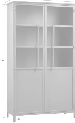 WOOOD Vitrine »Exhibit Metall pulverbeschichtet, H 173 x B 99 x D 45 cm« Tragkraft 20 kg pro Boden, Wandbefestigung empfohlen, Pfleigleicht