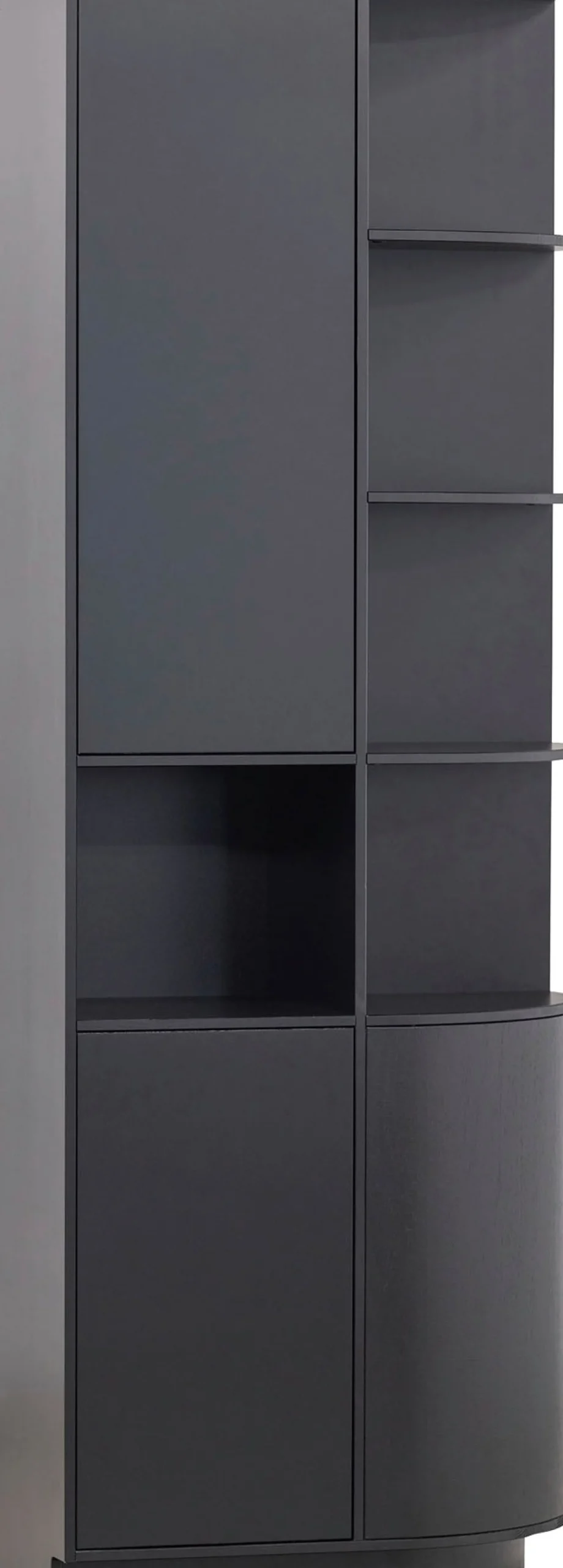WOOOD Vitrine »Finca FSC®-Kiefernholz mit Druckmechanismus, H 210 x B 78 x T 40 cm« Tragkraft 10 kg pro Boden, schwebende Optik, Wandbefestigung empfohlen