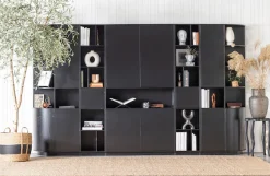 WOOOD Vitrine »Finca FSC®-Kiefernholz mit Druckmechanismus, H 210 x B 78 x T 40 cm« Tragkraft 10 kg pro Boden, schwebende Optik, Wandbefestigung empfohlen