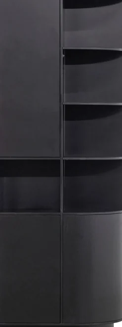 WOOOD Vitrine »Finca FSC®-Kiefernholz mit Druckmechanismus, H 210 x B 78 x T 40 cm« Tragkraft 10 kg pro Boden, schwebende Optik, Wandbefestigung empfohlen