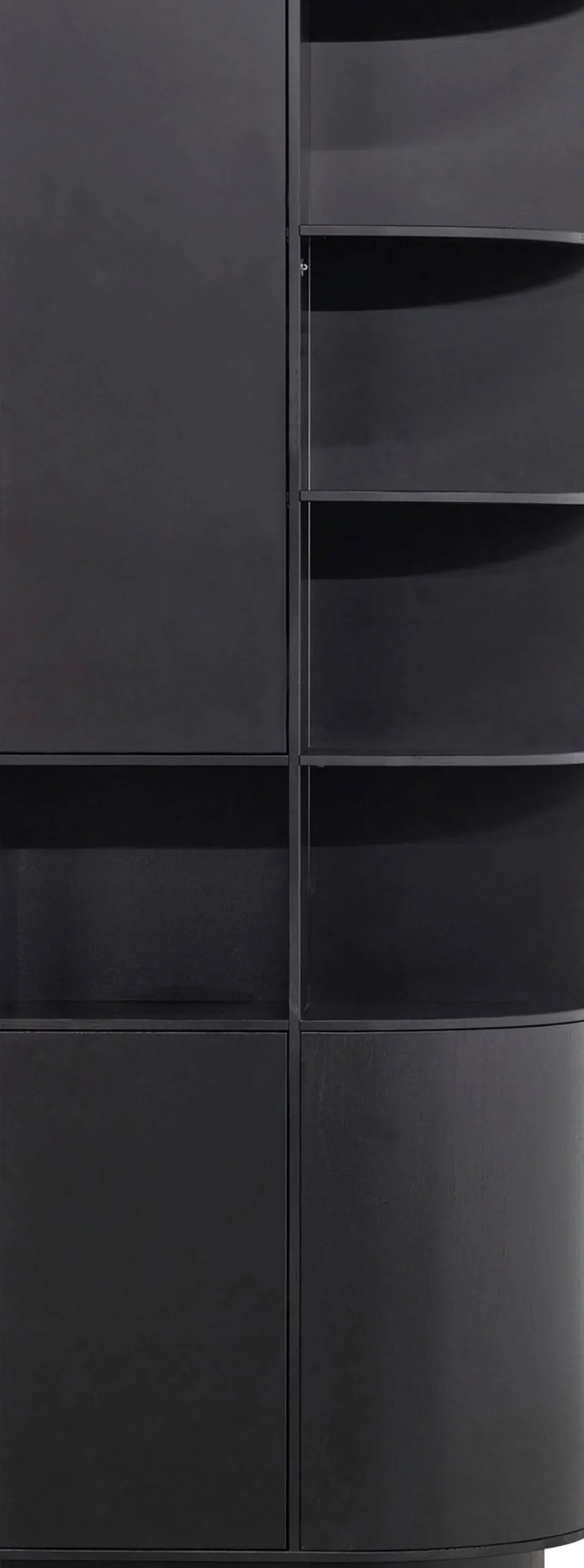 WOOOD Vitrine »Finca FSC®-Kiefernholz mit Druckmechanismus, H 210 x B 78 x T 40 cm« Tragkraft 10 kg pro Boden, schwebende Optik, Wandbefestigung empfohlen