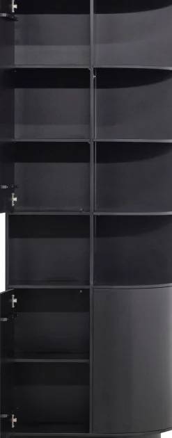 WOOOD Vitrine »Finca FSC®-Kiefernholz mit Druckmechanismus, H 210 x B 78 x T 40 cm« Tragkraft 10 kg pro Boden, schwebende Optik, Wandbefestigung empfohlen