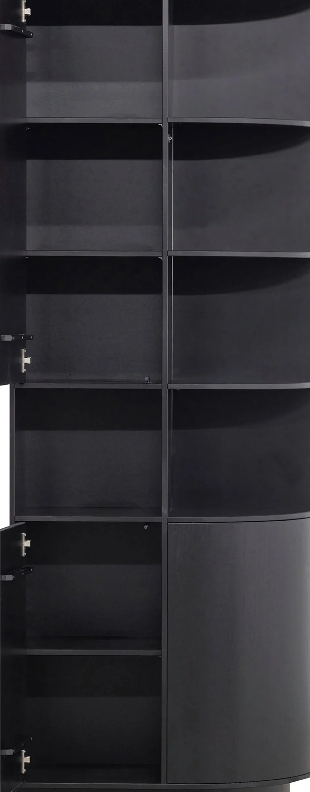 WOOOD Vitrine »Finca FSC®-Kiefernholz mit Druckmechanismus, H 210 x B 78 x T 40 cm« Tragkraft 10 kg pro Boden, schwebende Optik, Wandbefestigung empfohlen