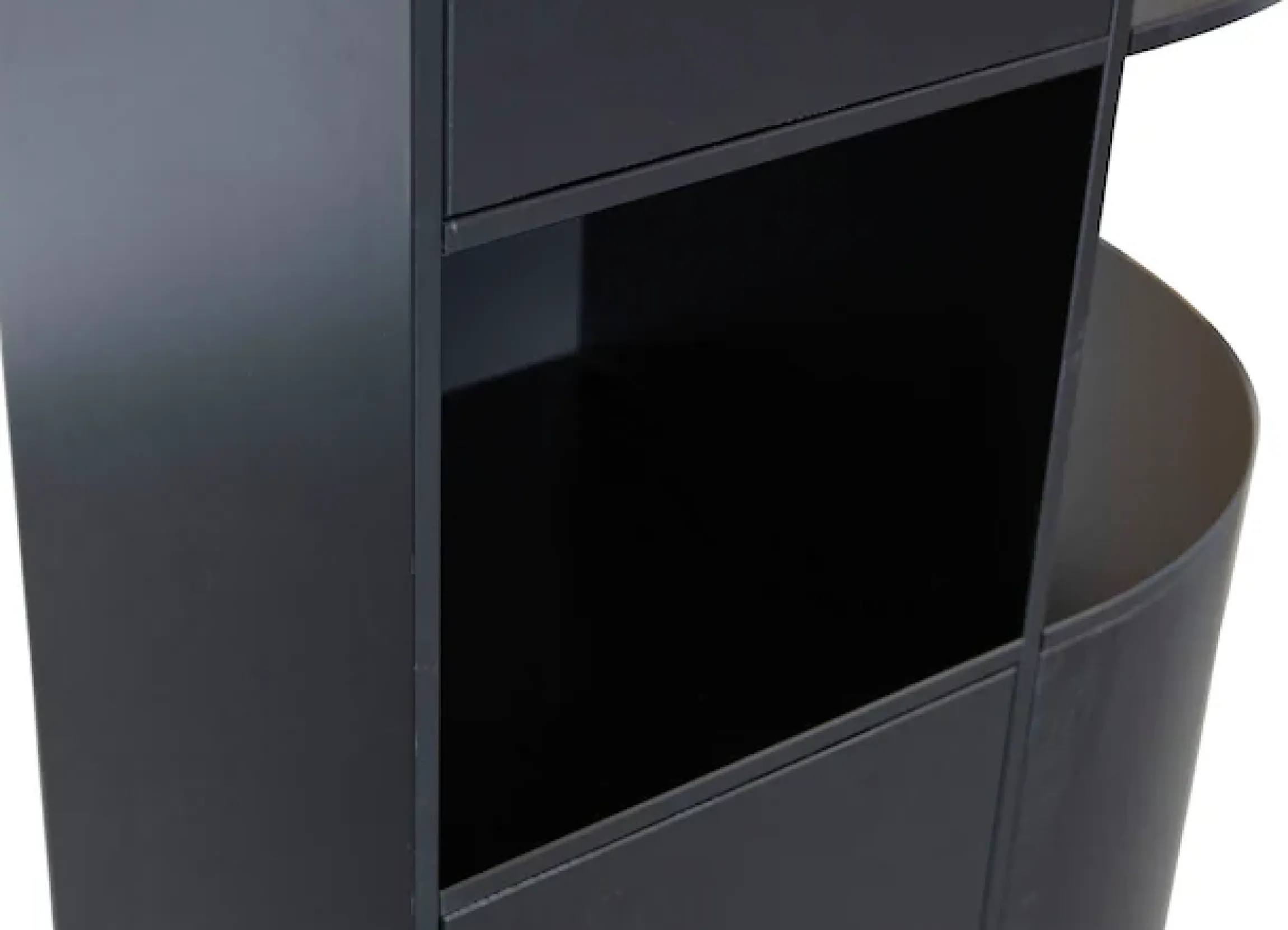WOOOD Vitrine »Finca FSC®-Kiefernholz mit Druckmechanismus, H 210 x B 78 x T 40 cm« Tragkraft 10 kg pro Boden, schwebende Optik, Wandbefestigung empfohlen