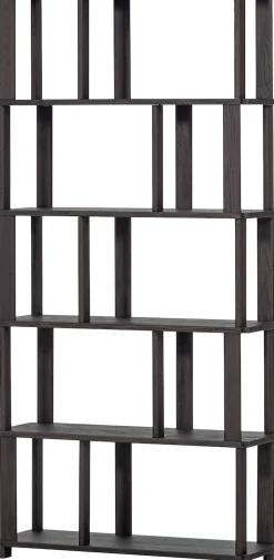 WOOOD Wandregal »Riss Eichenholz mit sichtbare Maserung, B 90 x T 30 x H 186 cm« Tragkraft 10 kg pro Einlegeboden, nachbehandelbar, einfach montierbar