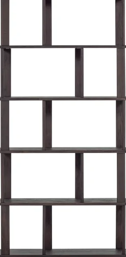 WOOOD Wandregal »Riss Eichenholz mit sichtbare Maserung, B 90 x T 30 x H 186 cm« Tragkraft 10 kg pro Einlegeboden, nachbehandelbar, einfach montierbar