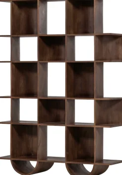 WOOOD Wandregal »Sinne mit Massivmangoholz und abgerundeten Fächern 130 x 35 x 180 cm« Abgerundete Beine, Tragkraft 36 kg, einfach zu montieren